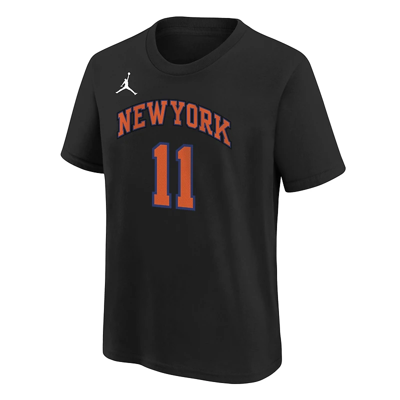 T-shirt Jordan Brand Jalen Brunson noir pour jeune, avec nom et numéro des New York Knicks - Édition Statement