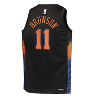 Maillot Jordan Brand Jalen Brunson Swingman noir des New York Knicks pour jeune - Édition Statement