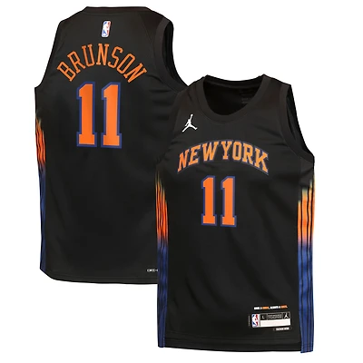 Youth Jordan Brand Jalen Brunson Black New York Knicks Swingman Jersey - Statement Edition