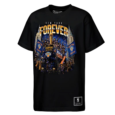 Youth Mitchell & Ness Black New York Knicks 2026 NBA Finals Champions Parade T-Shirt