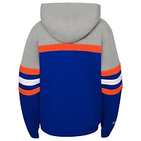 Youth Mitchell & Ness Blue/Heather Gray New York Knicks Hardwood Classics Head Coach Pullover Hoodie