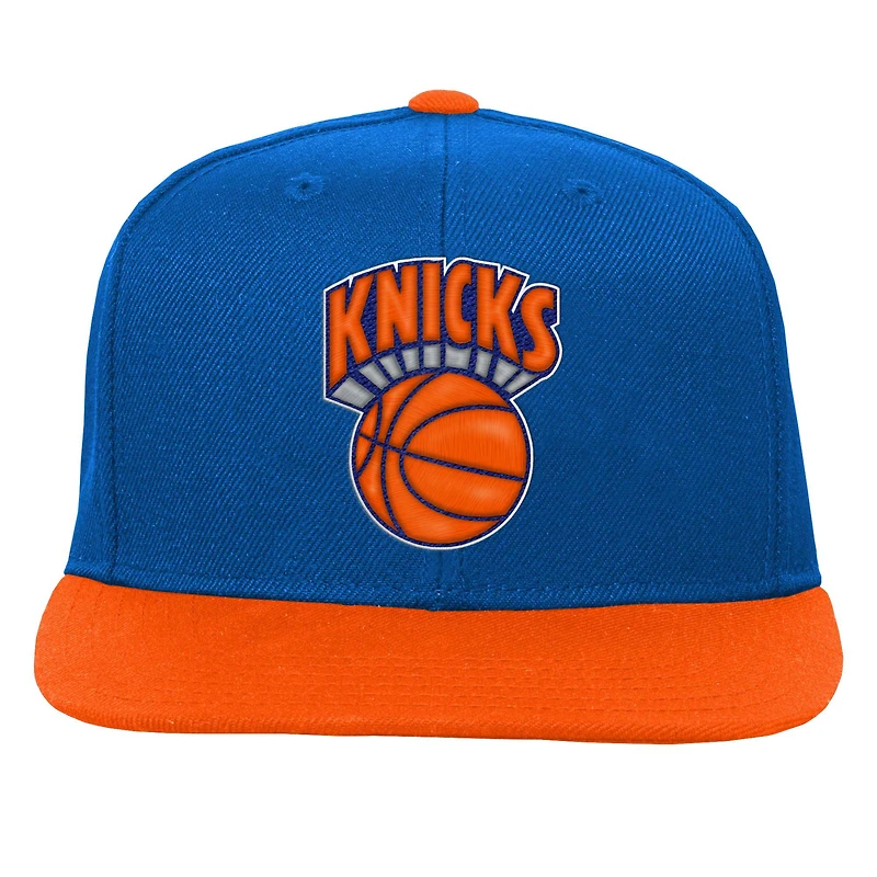 Youth Mitchell & Ness  Blue/Orange New York Knicks Two-Tone Snapback Hat