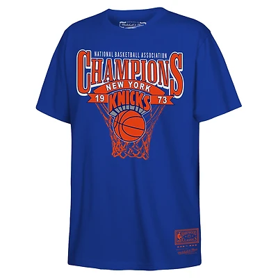 T-shirt Mitchell & Ness bleu pour enfant, New York Knicks, champions NBA 1973