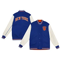 Veste universitaire à boutons-pression bleus Mitchell & Ness pour jeunes des New York Knicks
