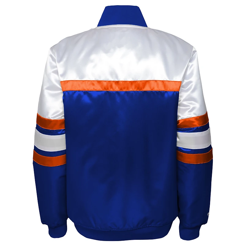 Veste en satin bleu Mitchell & Ness pour jeune des New York Knicks