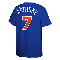 Youth Mitchell & Ness Carmelo Anthony Blue New York Knicks Hardwood Classics Name Number T-Shirt