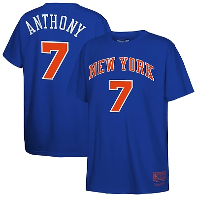 Youth Mitchell & Ness Carmelo Anthony Blue New York Knicks Hardwood Classics Name Number T-Shirt