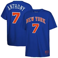 Youth Mitchell & Ness Carmelo Anthony Blue New York Knicks Hardwood Classics Name Number T-Shirt