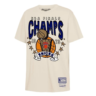 T-shirt Mitchell & Ness Natural pour jeunes, collection New York Knicks, champions des finales NBA 1973, Hardwood Classics History
