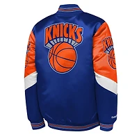 Youth Mitchell & Ness  Royal New York Knicks Throw It Back Heavyweight Full-Zip Satin Jacket