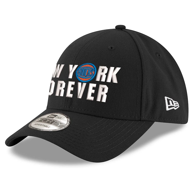 Youth New Era  Black New York Knicks New York Forever Adjustable Hat