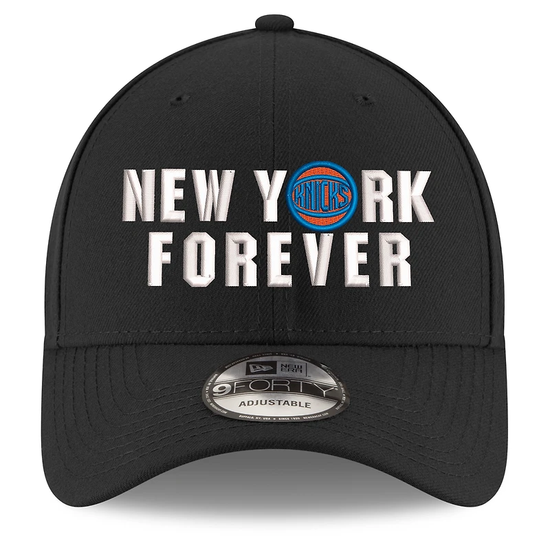 Youth New Era  Black New York Knicks New York Forever Adjustable Hat