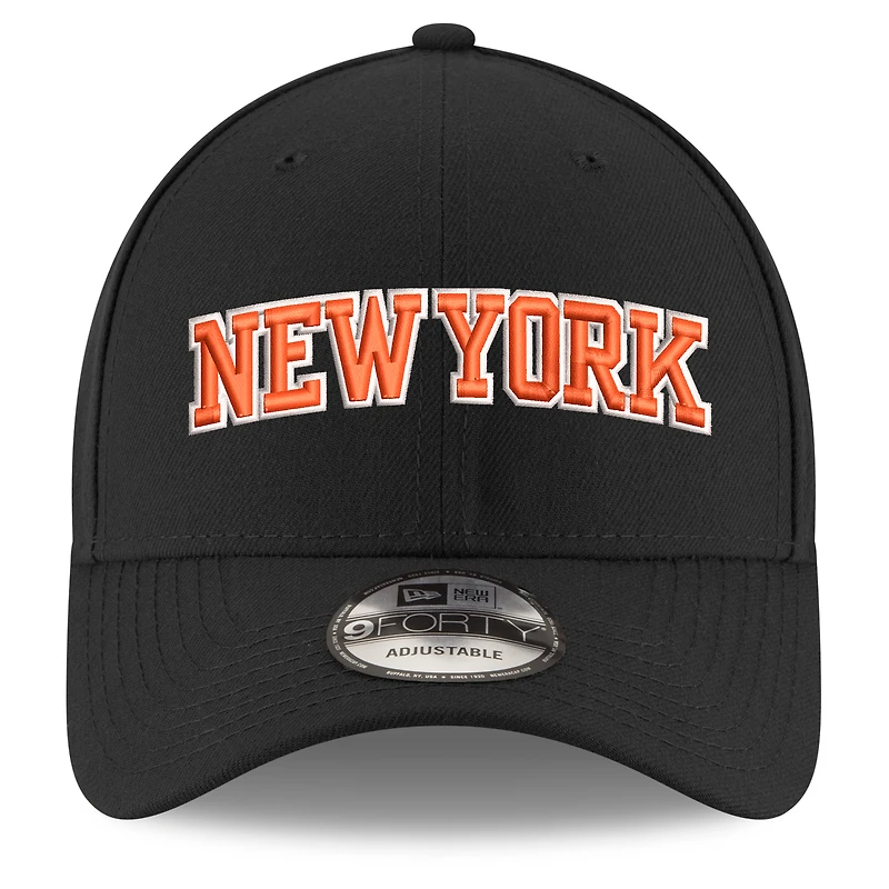 Youth New Era Black New York Knicks Wordmark Adjustable Hat