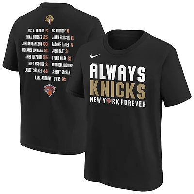 Baskets Nike noires pour jeunes des New York Knicks, champions finales NBA 2026