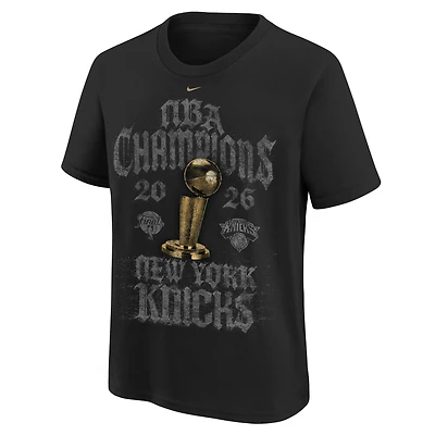 Youth Nike Black New York Knicks 2026 NBA Finals Champions Locker Room T-Shirt