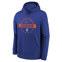 Sweat à capuche d'entraînement Nike bleu New York Knicks 2025/26 Club Fleece pour jeune
