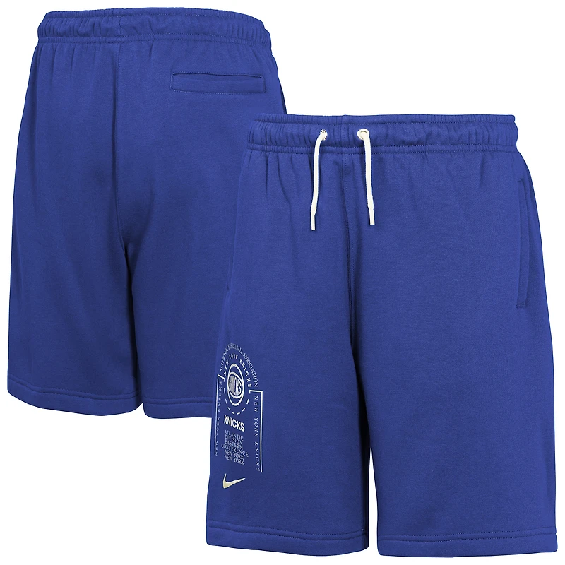 Short en molleton Nike Courtside Club bleu New York Knicks pour jeune
