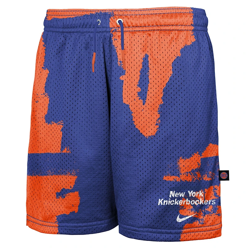 Short d'entraînement Nike Courtside Pro Shot Dri-FIT en maille bleue pour jeunes des New York Knicks