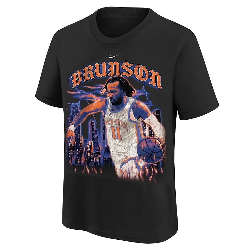 Youth Nike Jalen Brunson Black New York Knicks City Edition Player T-Shirt