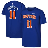 Youth Nike Jalen Brunson Blue New York Knicks 2026 NBA Finals Name & Number T-Shirt