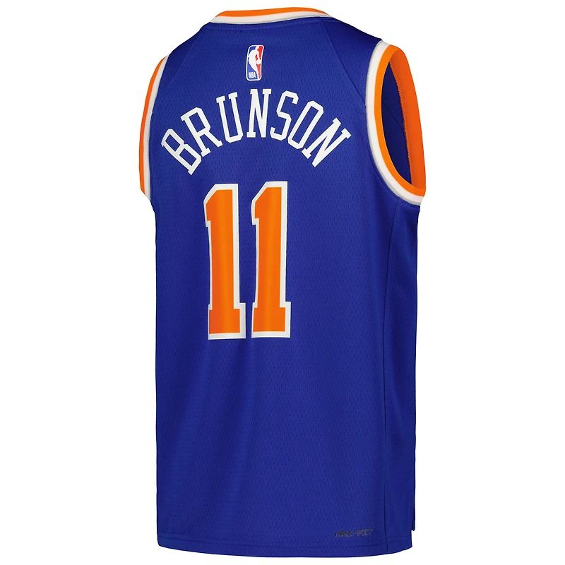 Maillot Nike Jalen Brunson Swingman bleu pour jeunes des New York Knicks - Édition Icon