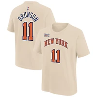 T-shirt Nike Jalen Brunson crème New York Knicks édition City 2025/26 pour enfant, avec nom et numéro