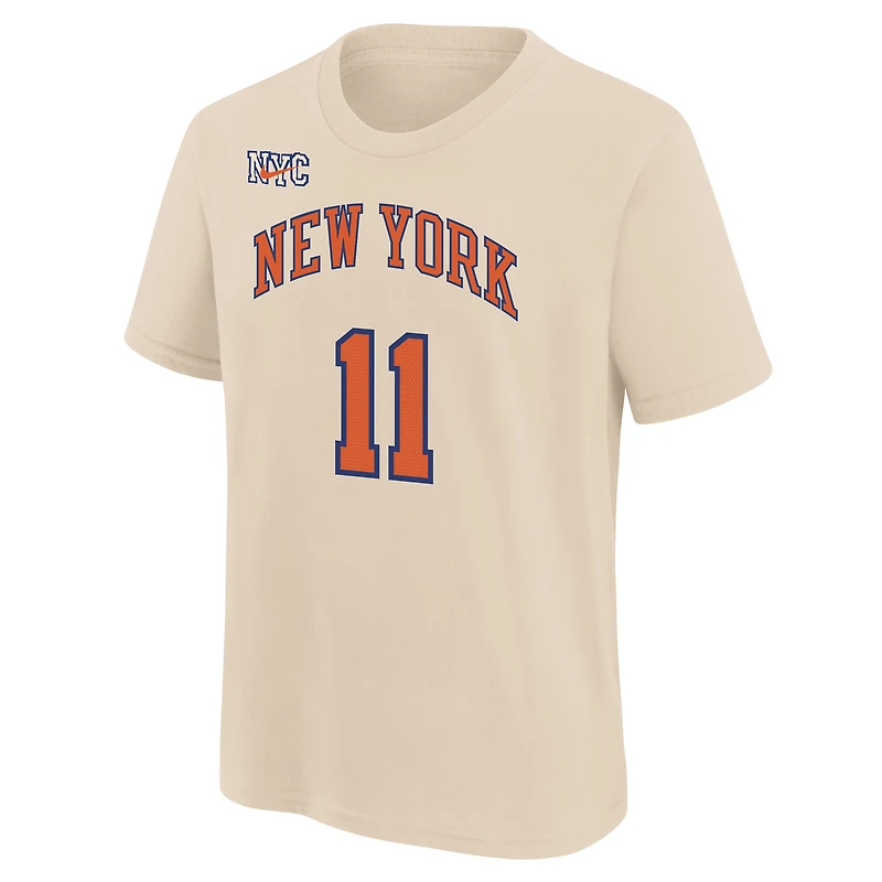 Youth Nike Jalen Brunson Cream New York Knicks 2025/26 City Edition Name & Number T-Shirt