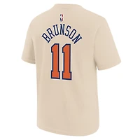 Youth Nike Jalen Brunson Cream New York Knicks 2025/26 City Edition Name & Number T-Shirt