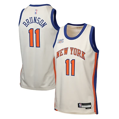 Youth Nike Jalen Brunson Cream New York Knicks 2025/26 City Edition Swingman Jersey
