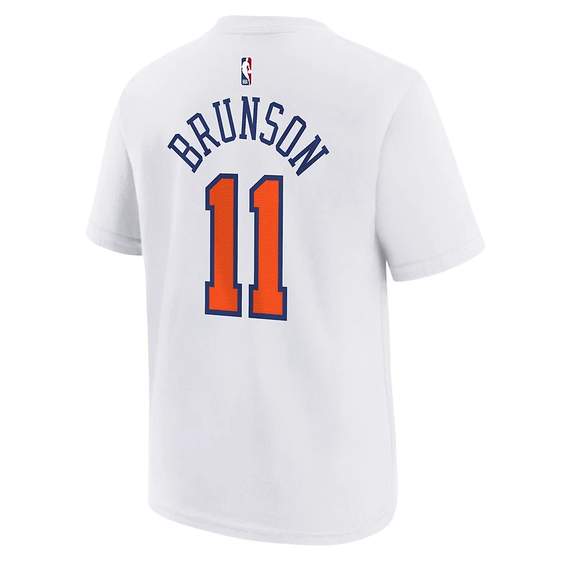Youth Nike Jalen Brunson White New York Knicks Association Name & Number T-Shirt