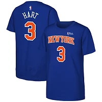Youth Nike Josh Hart Blue New York Knicks 2026 NBA Finals Name & Number T-Shirt