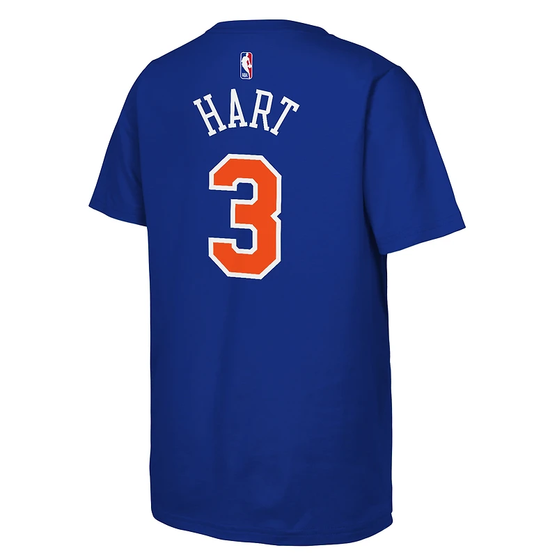 Youth Nike Josh Hart Blue New York Knicks 2026 NBA Finals Name & Number T-Shirt