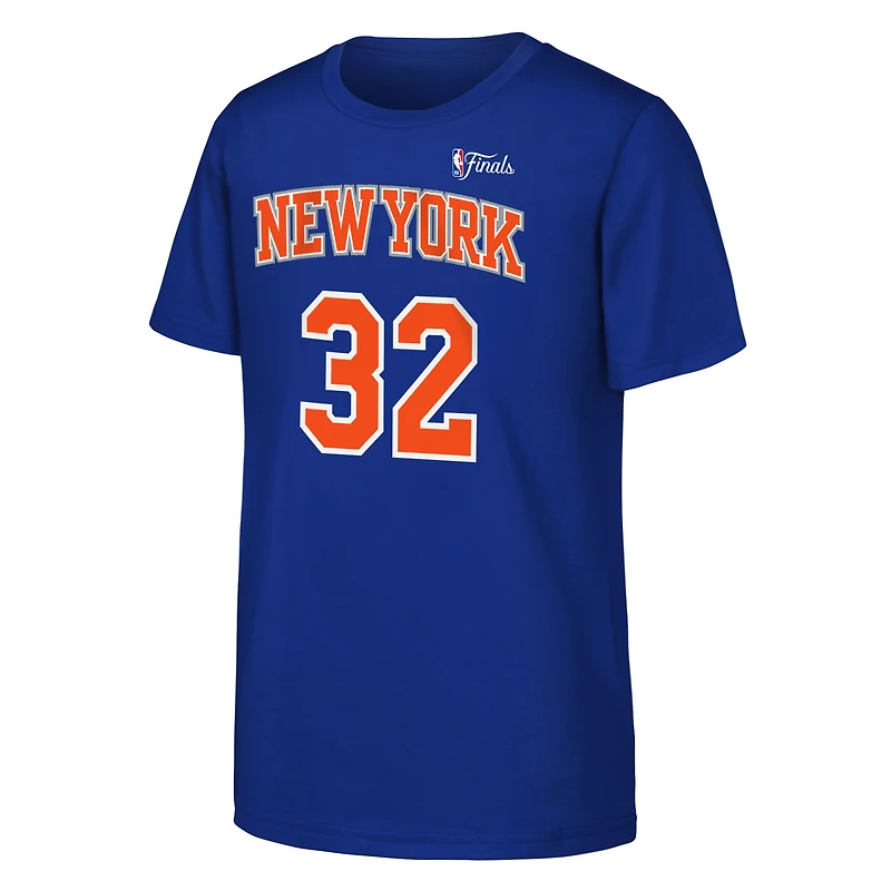Youth Nike Karl-Anthony Towns Blue New York Knicks 2026 NBA Finals Name & Number T-Shirt
