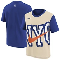 Youth Nike Light Beige/Blue New York Knicks 2025/26 City Edition Max90 T-Shirt
