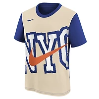 Youth Nike Light Beige/Blue New York Knicks 2025/26 City Edition Max90 T-Shirt