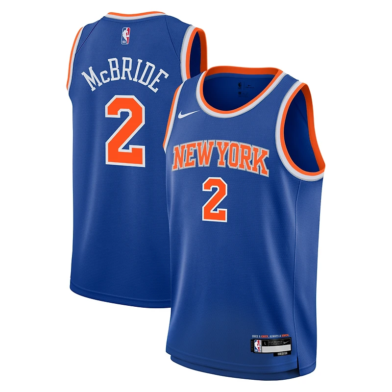 Youth Nike Miles McBride Blue New York Knicks Swingman Jersey - Icon Edition