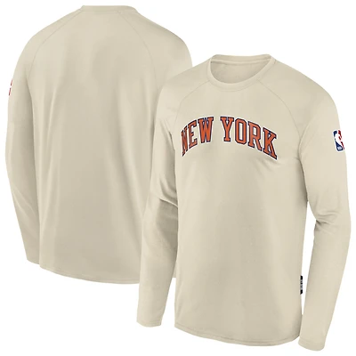 Youth Nike Natural New York Knicks 2025/26 City Edition Dri-Fit Long Sleeve Game Top