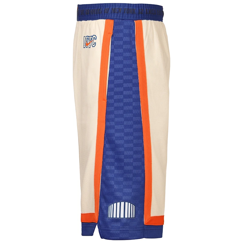 Short de performance Nike Swingman City Edition 2025/26 pour jeunes, couleur naturelle, New York Knicks