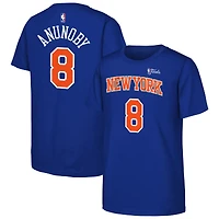 Youth Nike OG Anunoby Blue New York Knicks 2026 NBA Finals Name & Number T-Shirt