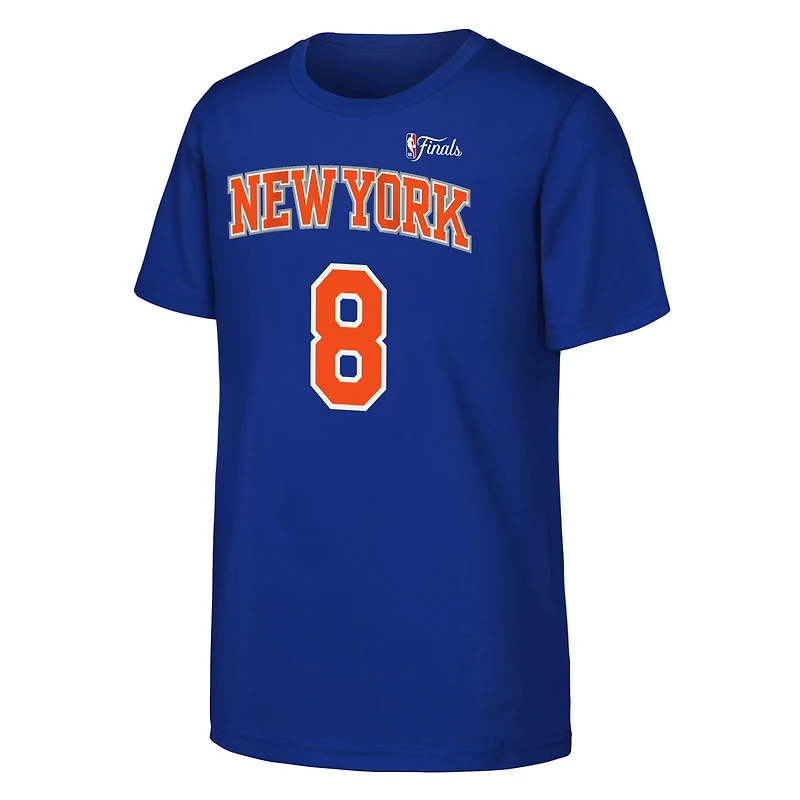 Youth Nike OG Anunoby Blue New York Knicks 2026 NBA Finals Name & Number T-Shirt