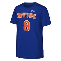 Youth Nike OG Anunoby Blue New York Knicks 2026 NBA Finals Name & Number T-Shirt