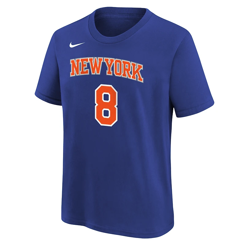Youth Nike OG Anunoby Blue New York Knicks Icon Name & Number T-Shirt
