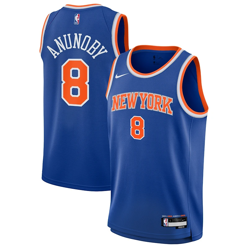 Youth Nike OG Anunoby Blue New York Knicks Swingman Jersey - Icon Edition