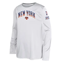 Youth Nike  White New York Knicks 2024/25 City Edition Pregame Performance Long Sleeve Shooting T-Shirt