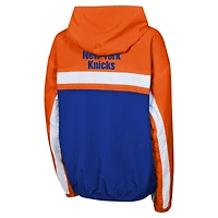 Veste à capuche entièrement zippée coupe-vent orange New York Knicks pour jeunes