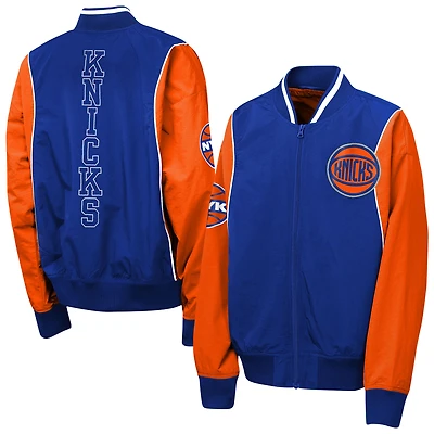 Coupe-vent zippé Youth Outerstuff bleu/orange New York Knicks Two-Pointer