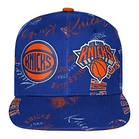 Youth Outerstuff  Blue New York Knicks Street Hooper Allover Print Snapback Hat