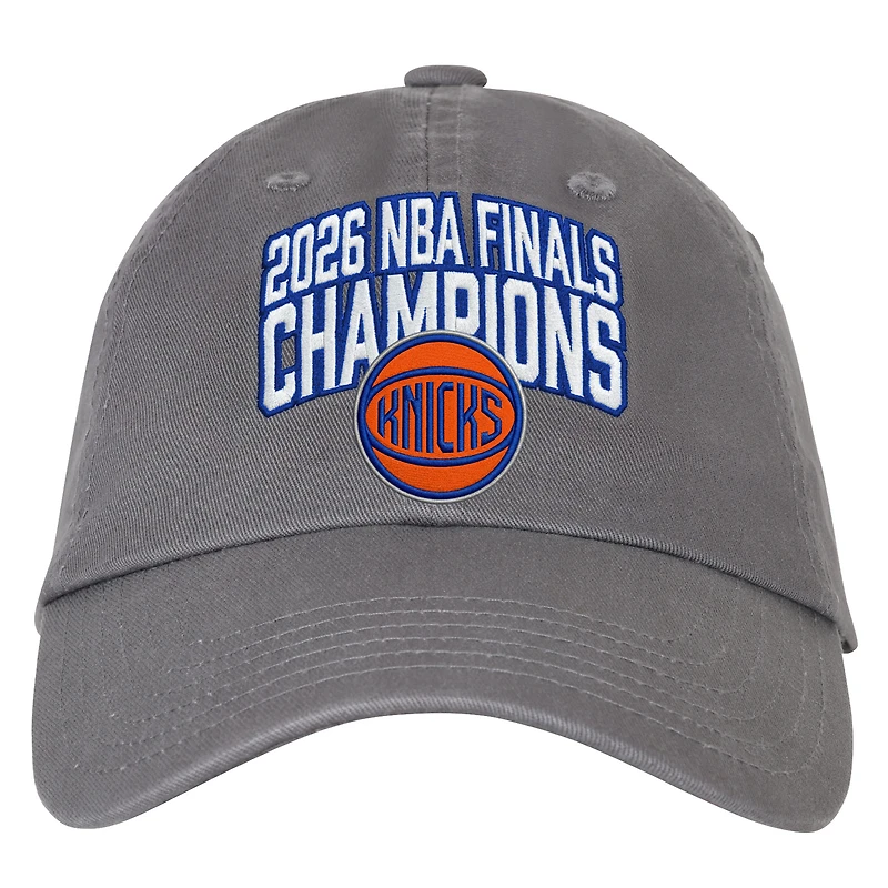 Youth Outerstuff Charcoal New York Knicks 2026 NBA Finals Champions Slouch Adjustable Hat