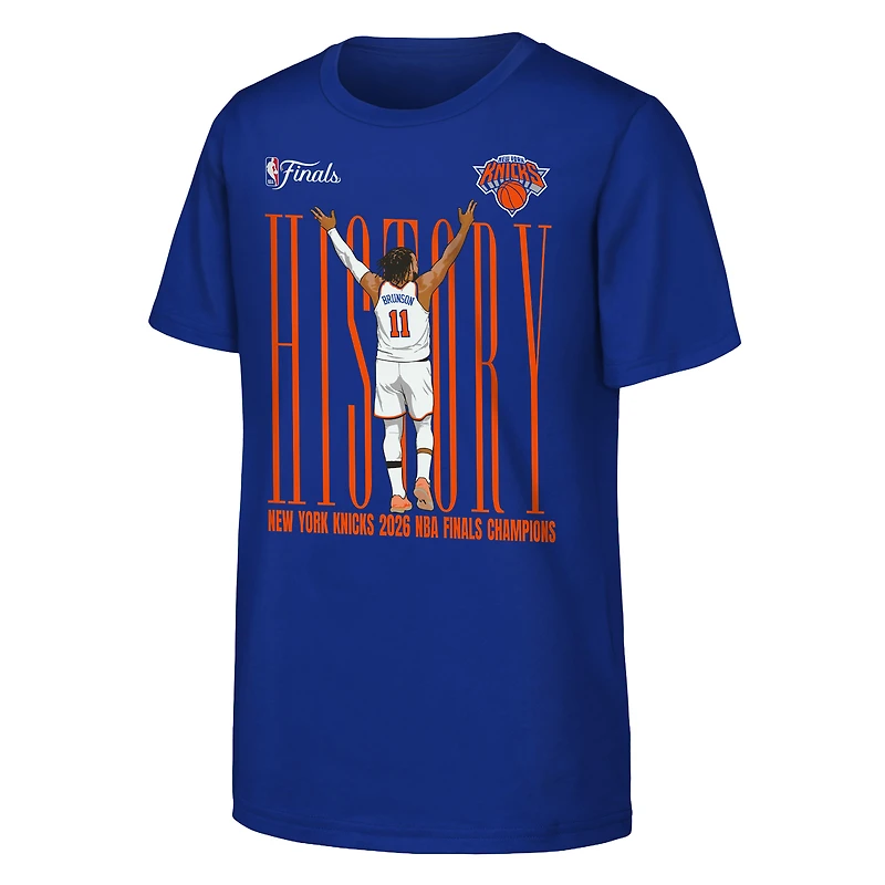 Youth Outerstuff Jalen Brunson Royal New York Knicks 2026 NBA Finals Champions History T-Shirt