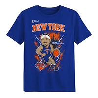 T-shirt bleu Josh Hart des Knicks de New York, joueur finales NBA 2026, pour jeunes la marque Outerstuff.